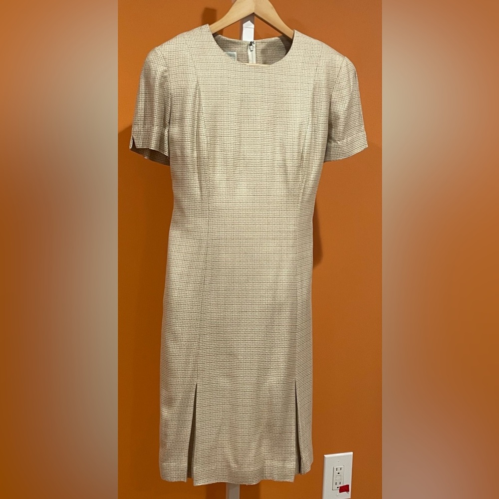 Vintage 80s retro drop waist look pleated dress 10